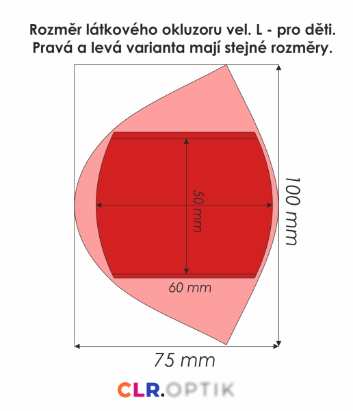 Látkový okluzor bez obrázku levý vel. L